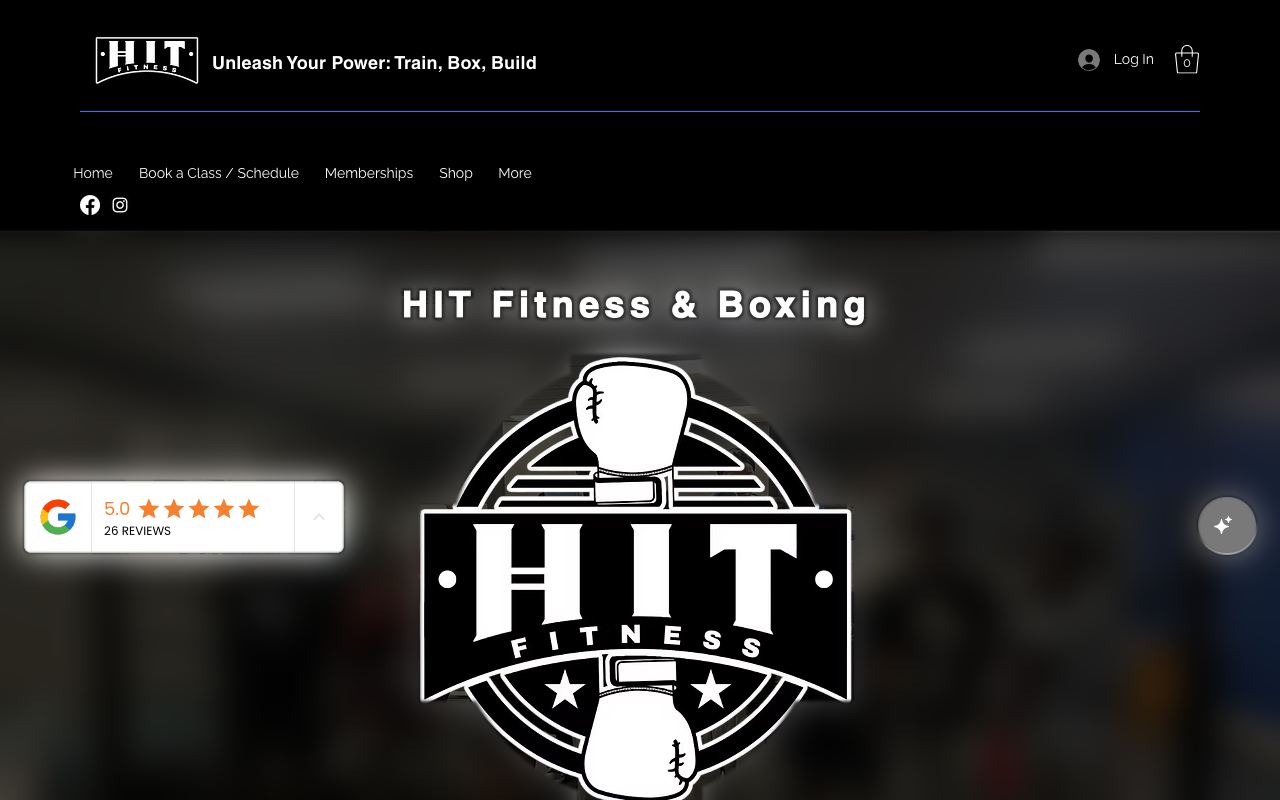 The gym's previous Wix homepage before the rebuild, desktop view.